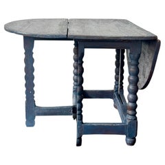 18th Century Swedish Baroque Drop Leaf Table