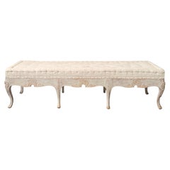 Rare banc allongé suédois de style rococo du XVIIIe siècle, 1760