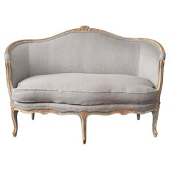 French 19th Century Louis XV Style Painted Settee