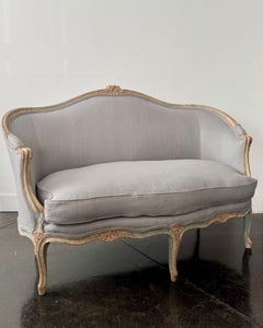French 19th Century Louis XV Style Painted Settee
