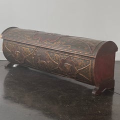 17th-century Italian Polychrome-Painted “Cassone” Walnut Marriage Chest