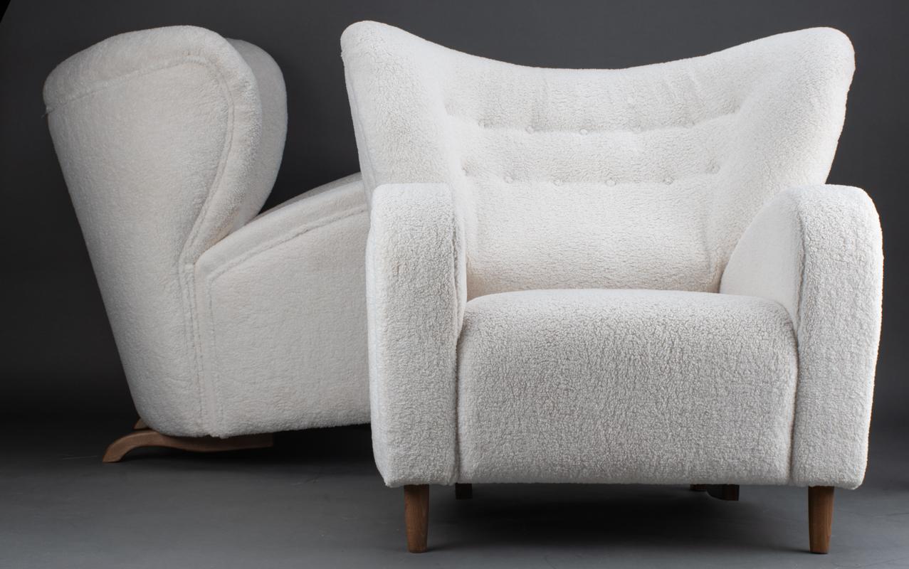 Metà XX secolo Coppia di poltrone scandinave anni '50 in vendita