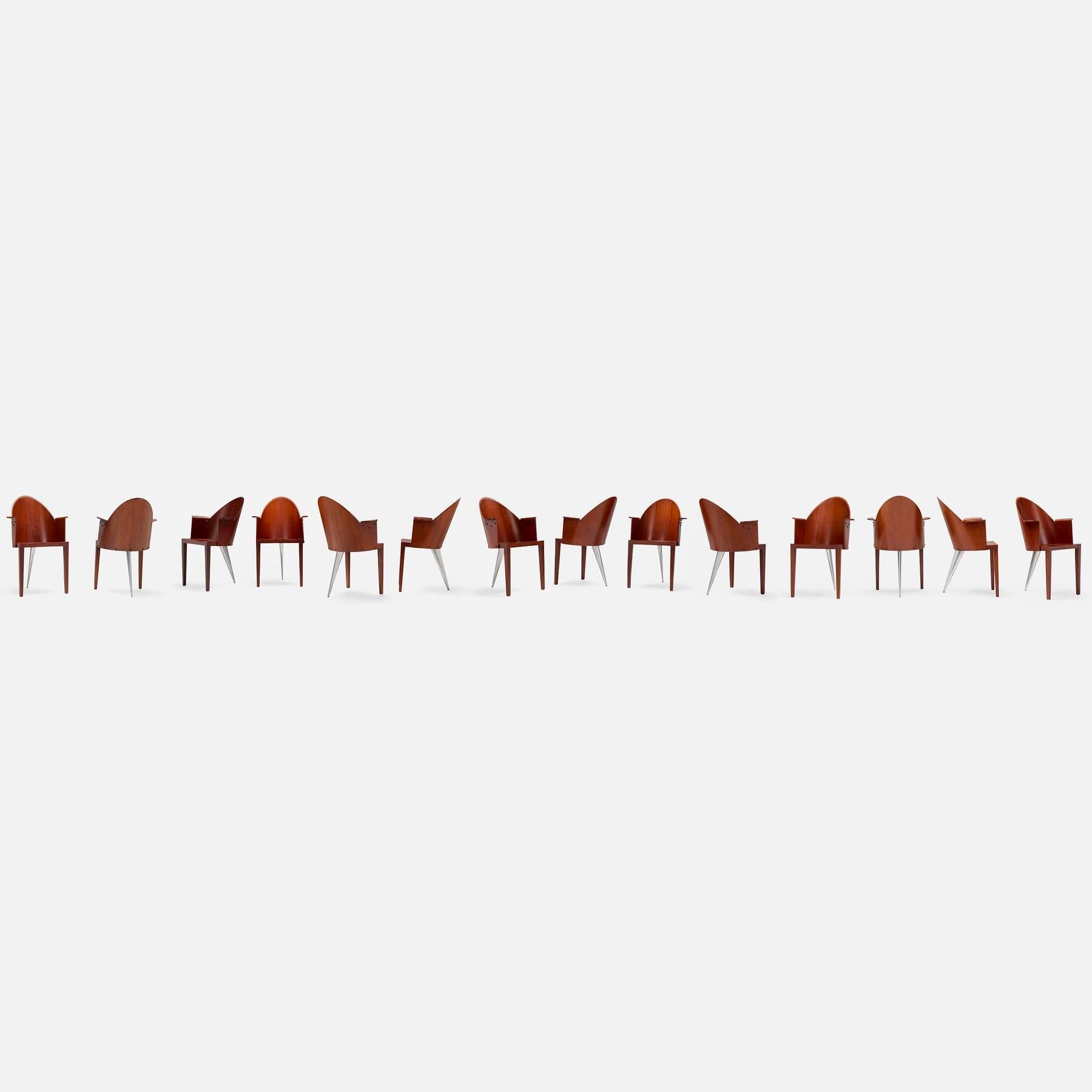 Set of 14 Philippe Starck “Royalton” Dining Chairs for the Royalton Hotel, 1988, by Driade (Aleph)**
A rare complete set of fourteen iconic dining chairs designed by Philippe Starck for the groundbreaking redesign of New York’s Royalton Hotel in