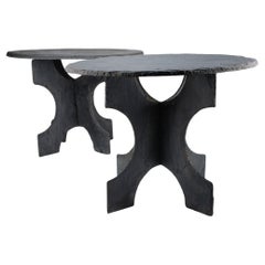 Very Rare Set of 2 Original Vintage French Slate Tables Ca 1900