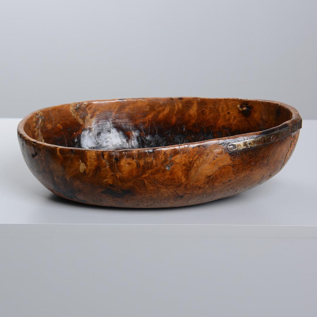 Hardwood 19th Century Swedish Primitive Allmoge Burl Bowl For Sale