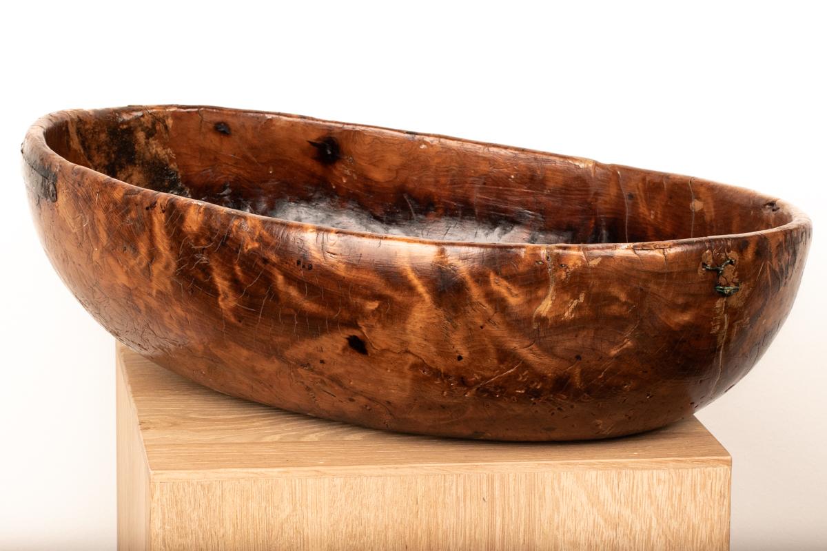 19th Century Swedish Primitive Allmoge Burl Bowl For Sale 5