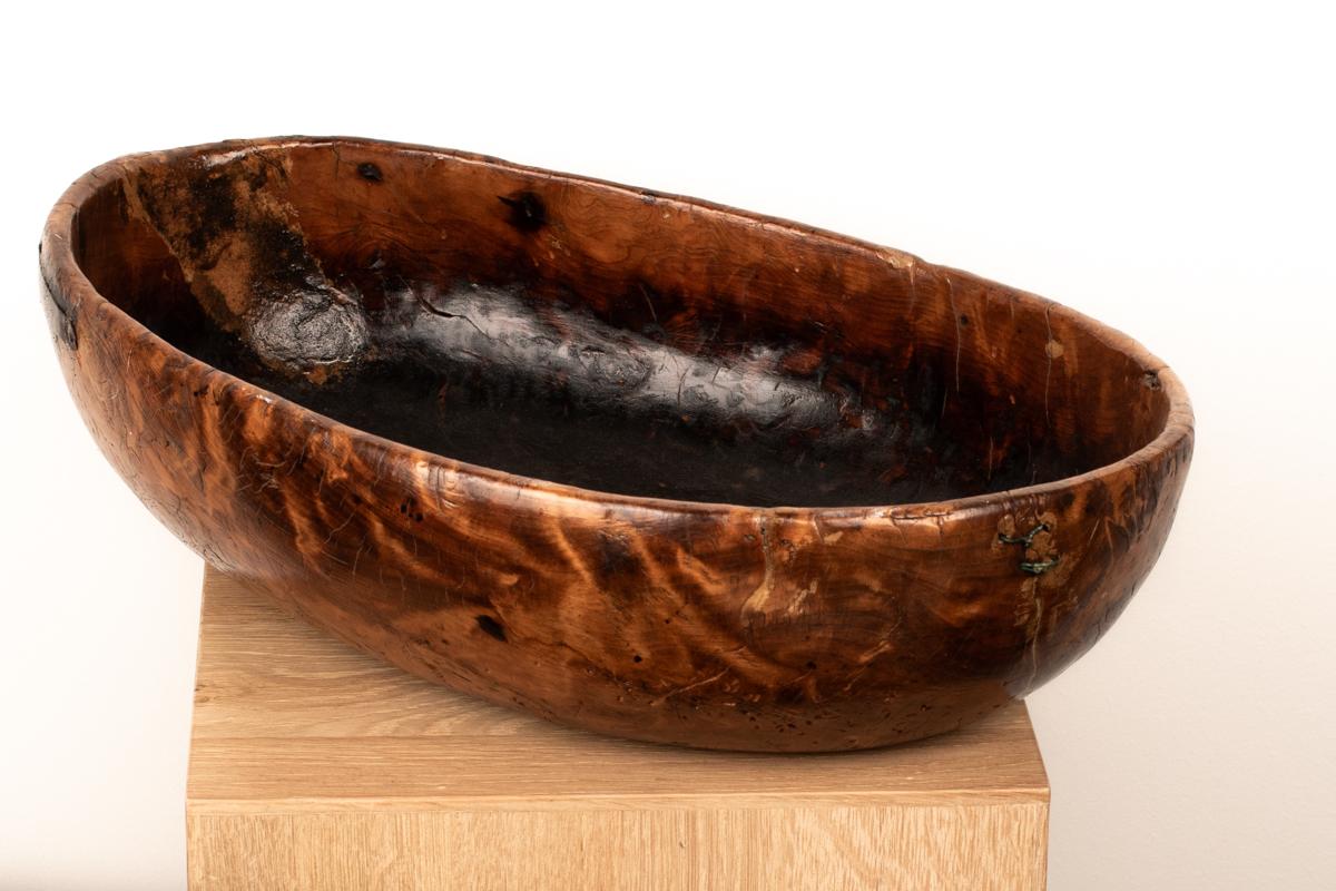 19th Century Swedish Primitive Allmoge Burl Bowl For Sale 6
