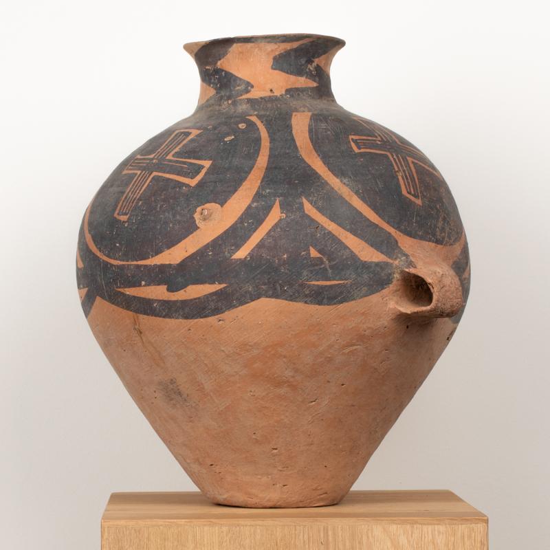 Earthenware Exceptional Neolithic Chinese Painted Terracotta Storage Jar, 3rd Millennium B.C For Sale