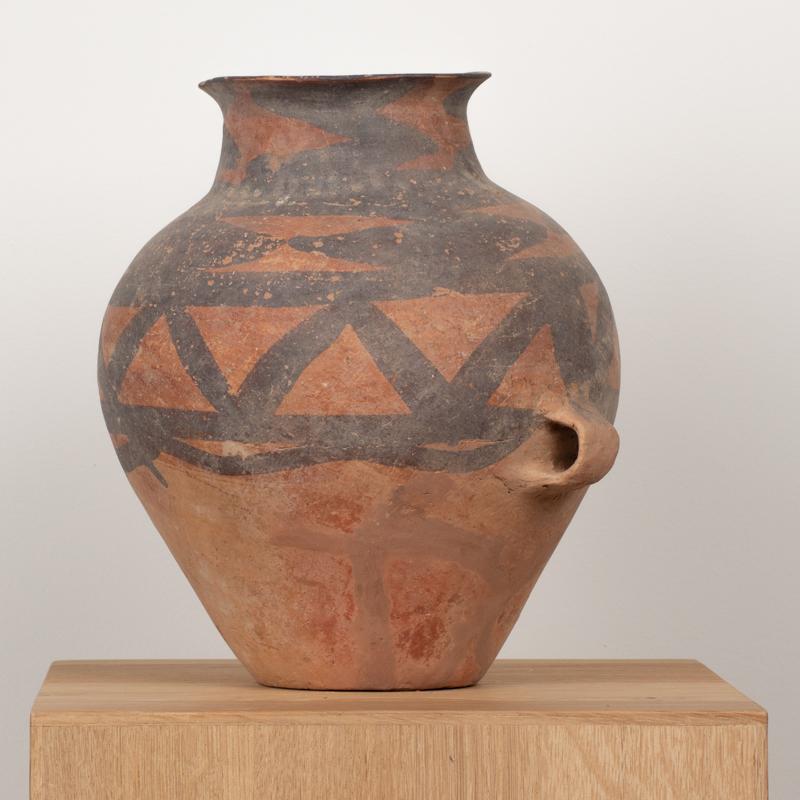 Primitive Neolithic Chinese Painted Terracotta Storage Jar 3rd millennium B.C For Sale