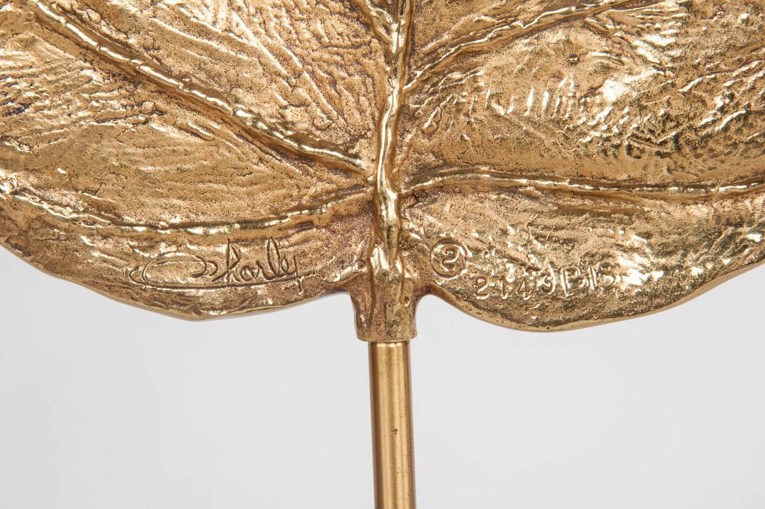 Late 20th Century Eight Gilt Bronze Leaf Castings by Chrystaine Charles for Maison Charles