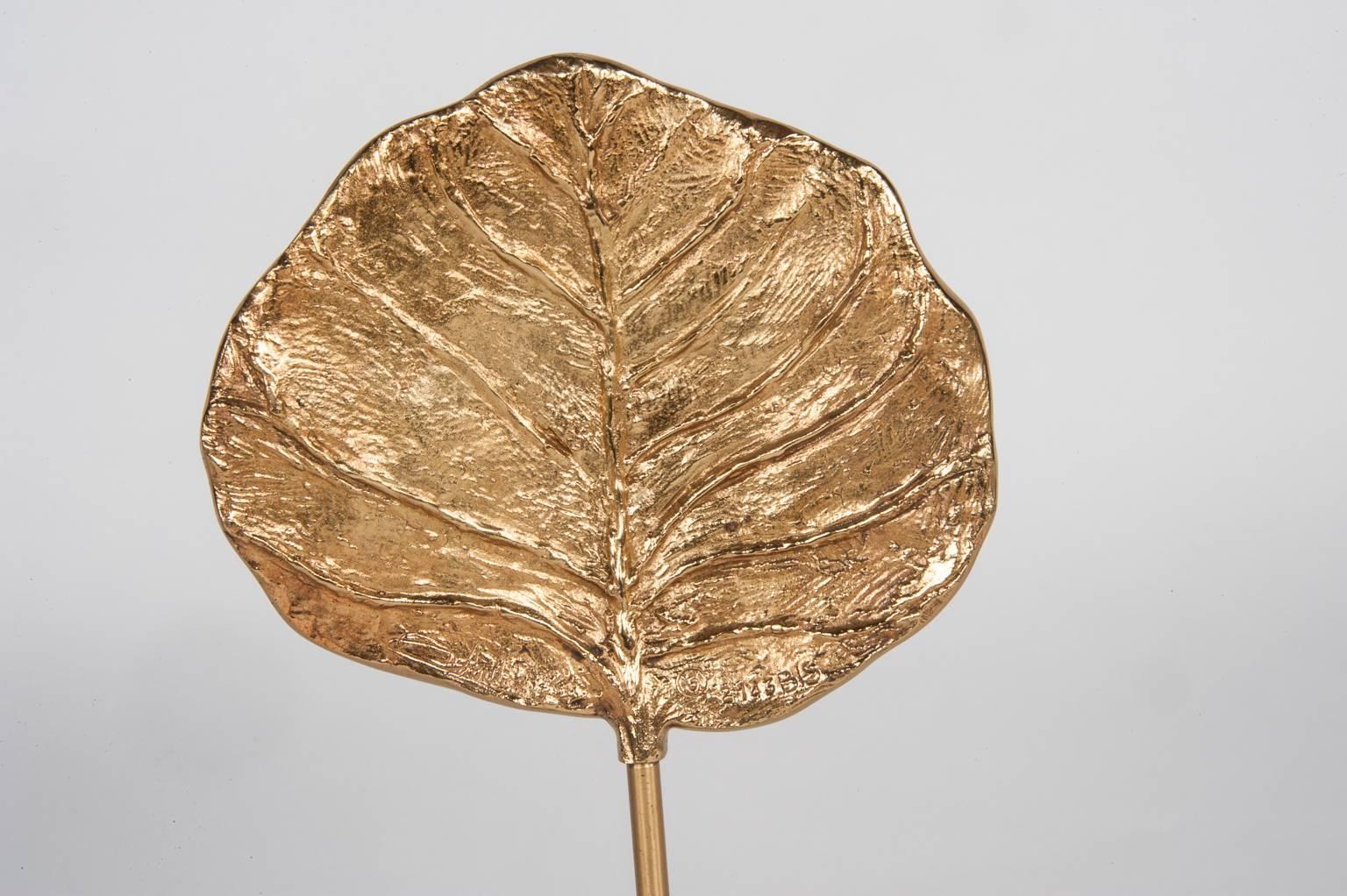 Eight Gilt Bronze Leaf Castings by Chrystaine Charles for Maison Charles 4