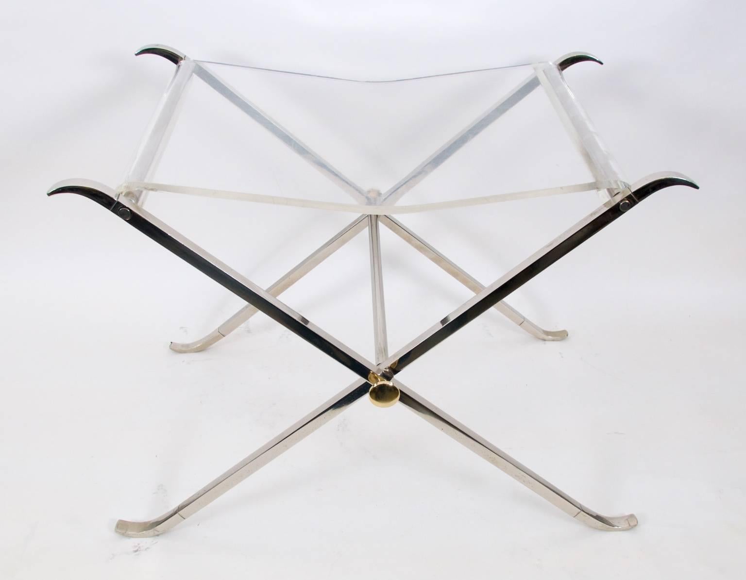 Maison Charles Folding Stool with Lucite Seat 2