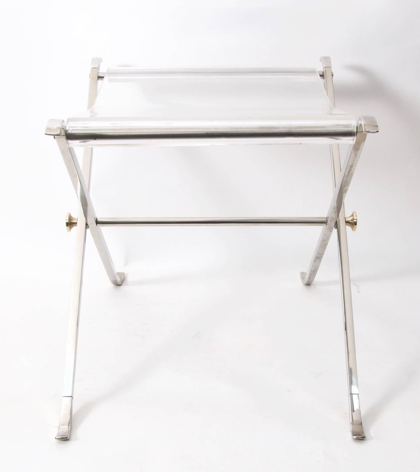 Maison Charles Folding Stool with Lucite Seat 1