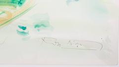 Aquarelle Vista de la ville de New York des années 1960 par Roger Bertin