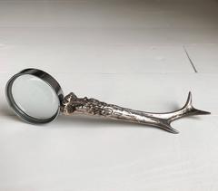 Mid-Century Maria Pergay Silvered Bronze Antler Magnifying Glass