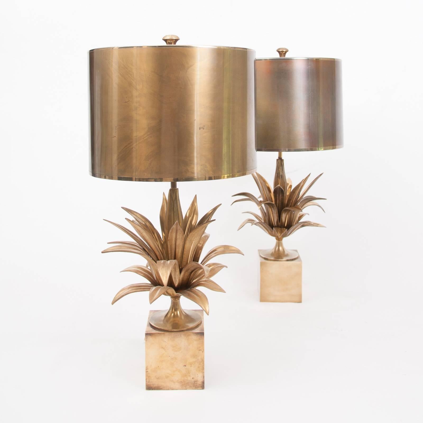 Matched Pair of “Agave a Gorge” Table Lamps by Maison Charles In Good Condition In Henley-on Thames, Oxfordshire