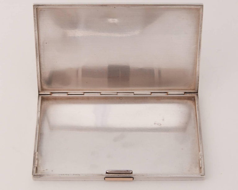 Hermès Cigarette Case Solid Silver with Gold Button Release, circa 1940 at  1stDibs