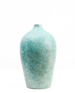Vase ovoïde en céramique à glaçure turquoise, de Marcello Fantoni (1915-2011), Florence