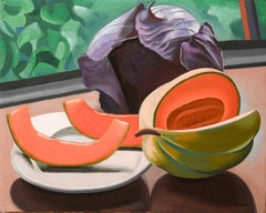 Auguste Herbin (1882-1960), « Nature morte au melon », huile sur toile, vers 1930