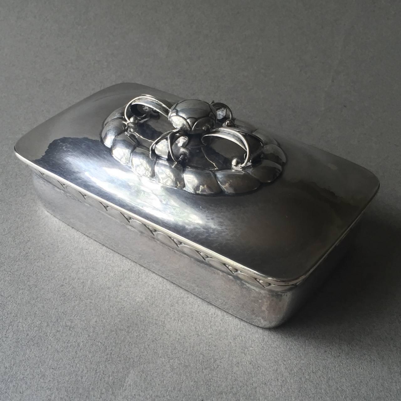 Georg Jensen 830 Silver Keepsake Box No. 166 In Excellent Condition For Sale In San Francisco, CA
