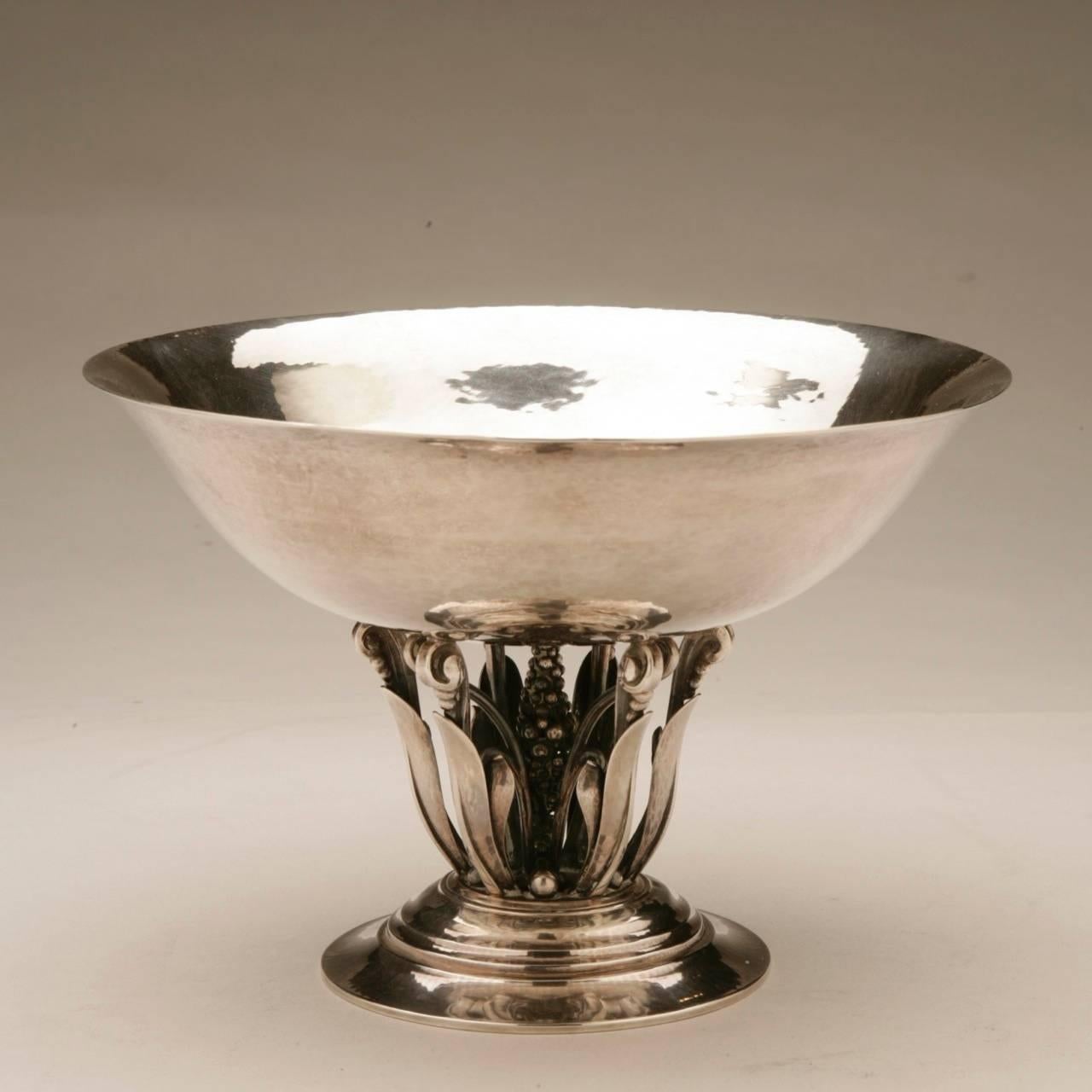 Art Nouveau Georg Jensen Sterling Silver Footed Bowl No. 171 by Johan Rohde