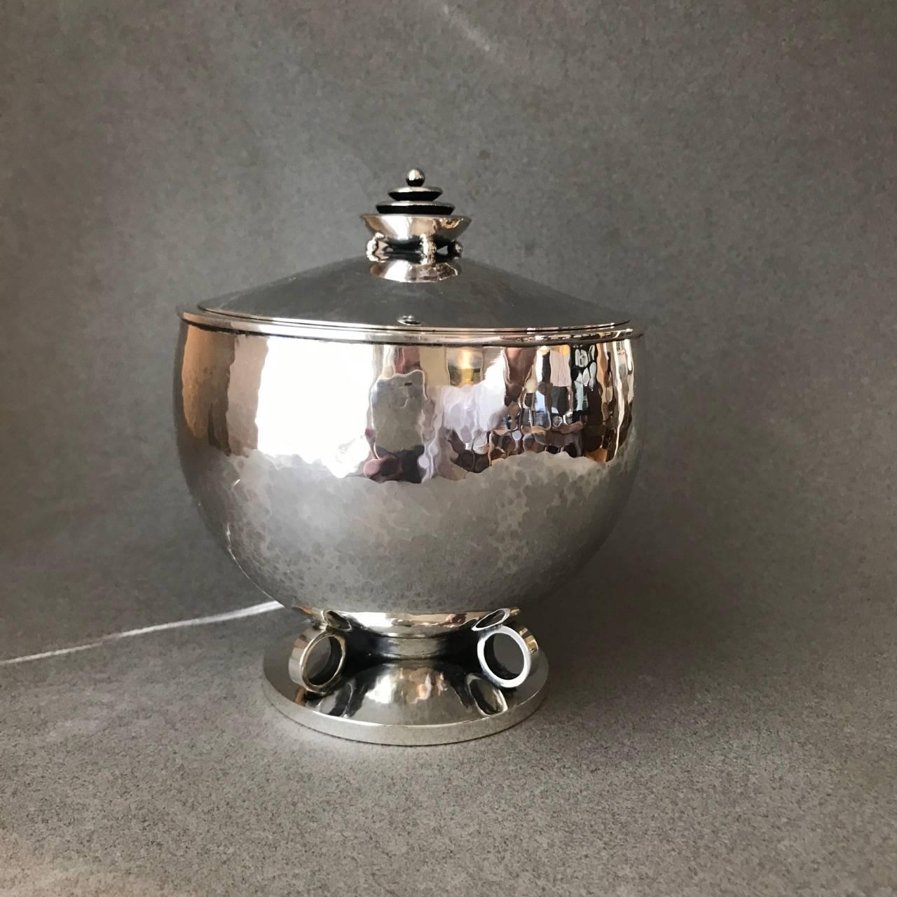 Hans Hansen Art Deco Sterling Silver Bonbonnière from 1937 For Sale 3