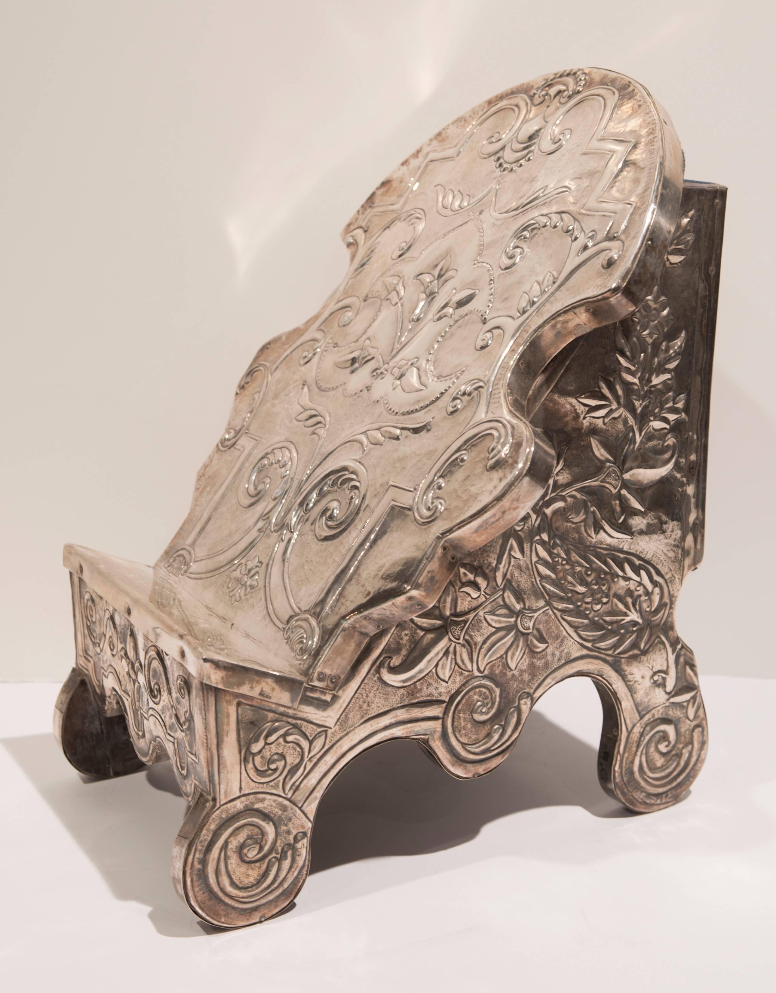"18th Century Peruvian Silver Bible Stand"
Peru ca, 1790 
Silver and Wood 
14" x 11" x 11" inches