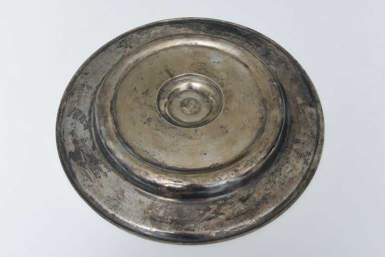Silver Plated Pewter Venus Rosewater Dish, circa 1860 In Excellent Condition In Miami Beach, FL