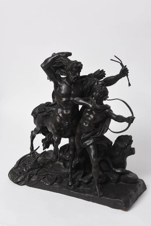 This handsome bronze group was cast after the model by Francois Rude, a french sculptor active in the first half of the 19th century. This composition is derived from Jean-Baptiste Regnault’s Painting of the same subject. When Achilles’ mother