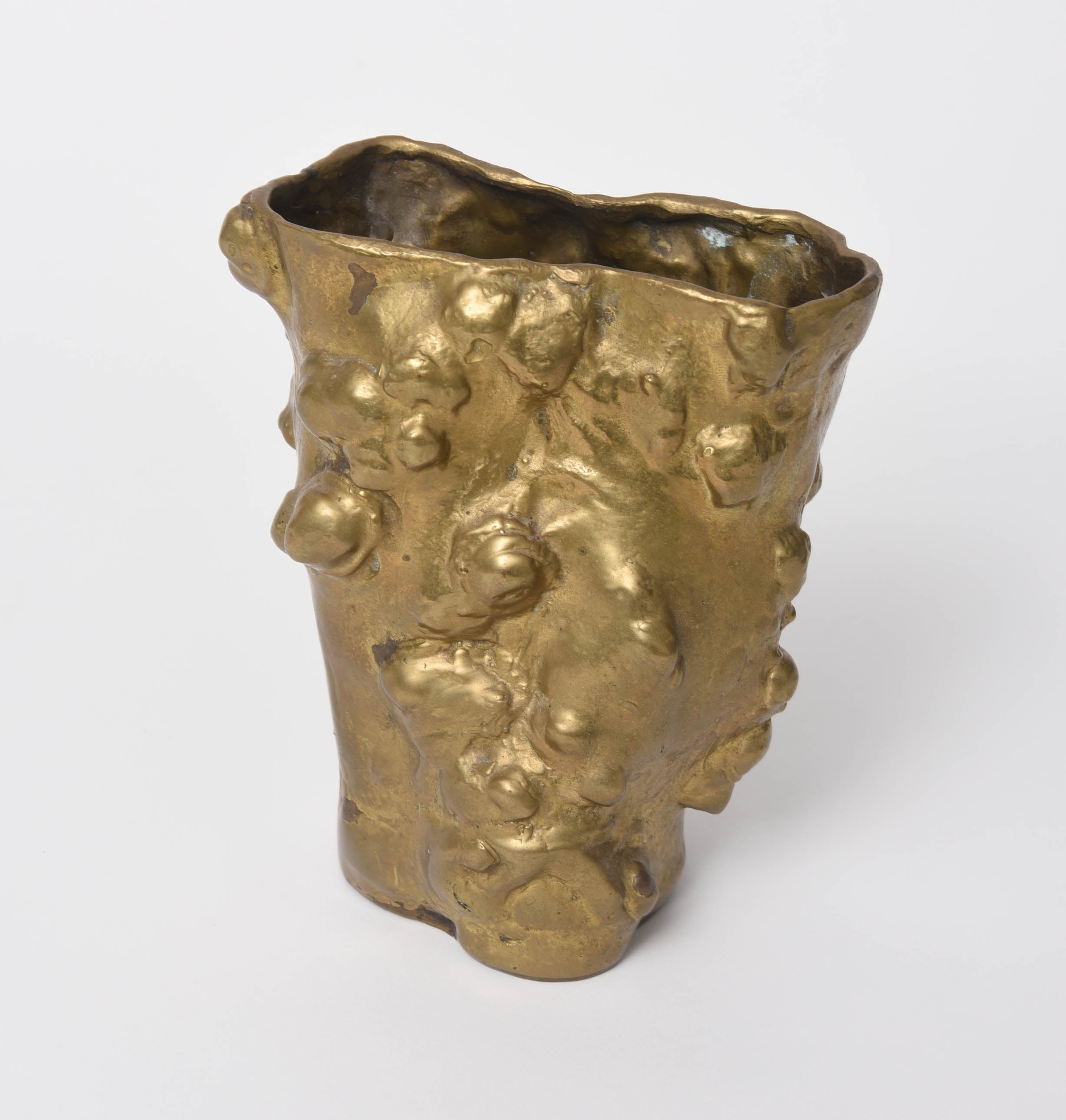 Rare Gabriella Crespi "Tronco" Gilt Bronze Vase, circa 1970s