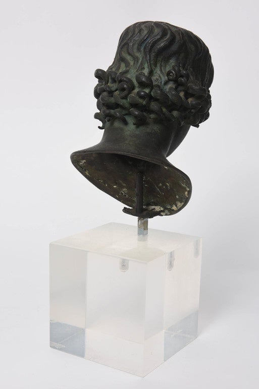 Patinated Bronze Bust of Antinous, Late 19th Century 3