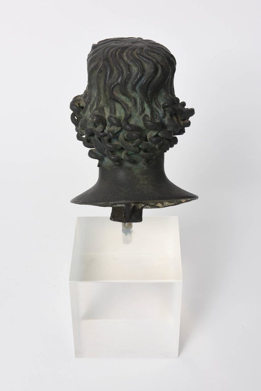 Patinated Bronze Bust of Antinous, Late 19th Century 4