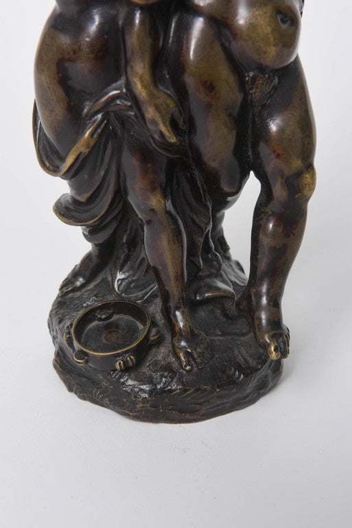 18th Century Bronze Sculpture Group of Drunken Silenus with Bacchante and Satyr In Excellent Condition In Kensington, MD