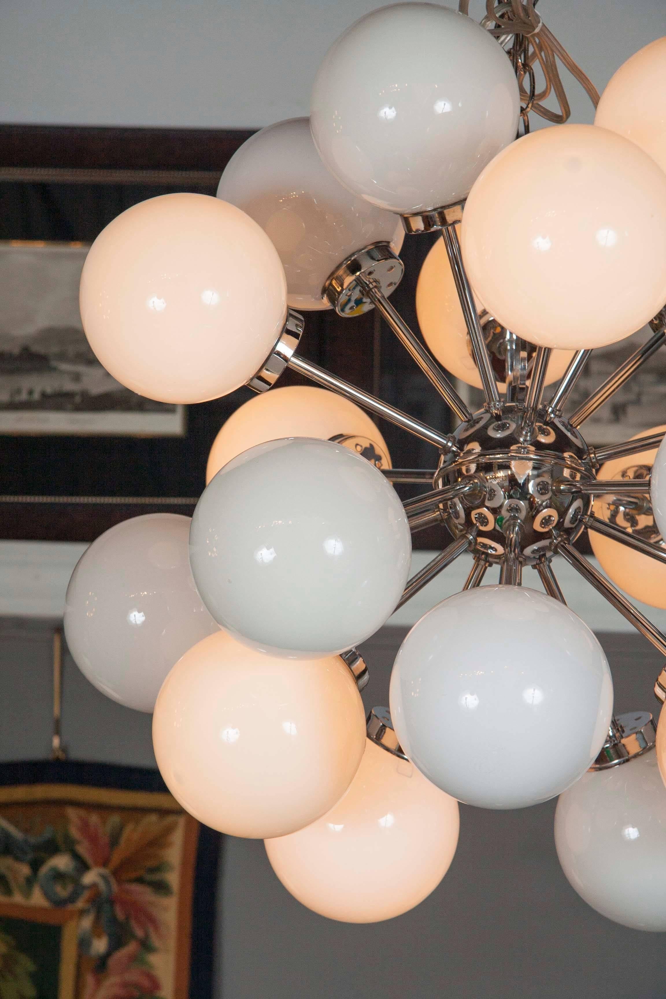 Pair of Italian Sputnik Chandeliers, circa 1970 4