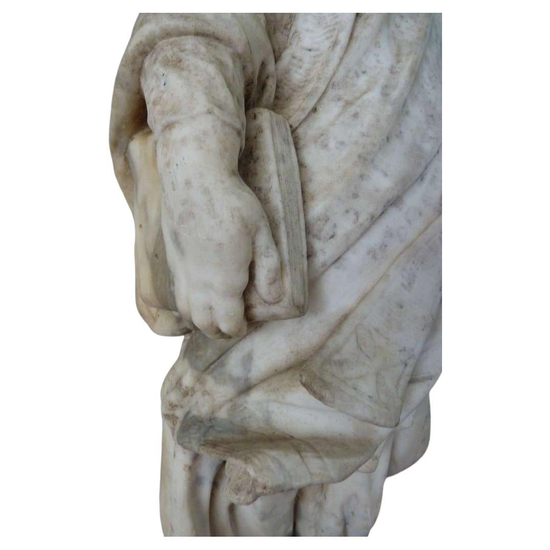 Scultura in marmo di un santo, fine del XVII secolo in vendita 5