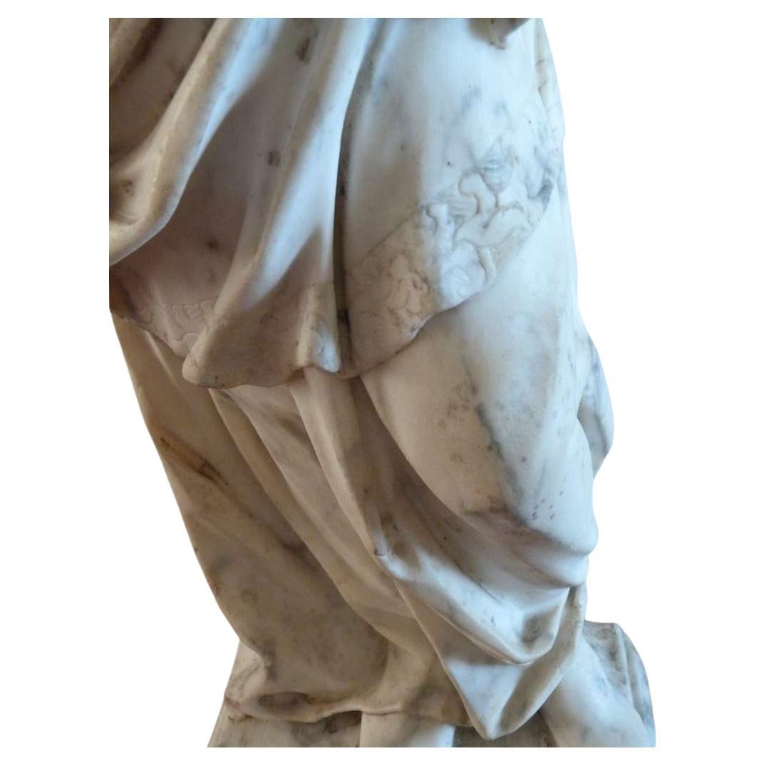 Italiano Scultura in marmo di un santo, fine del XVII secolo in vendita