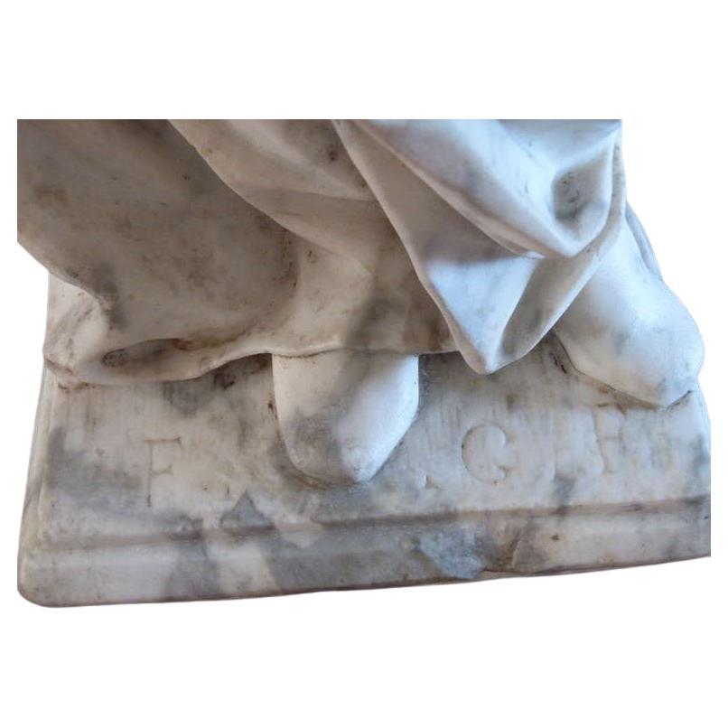 Marmo Scultura in marmo di un santo, fine del XVII secolo in vendita
