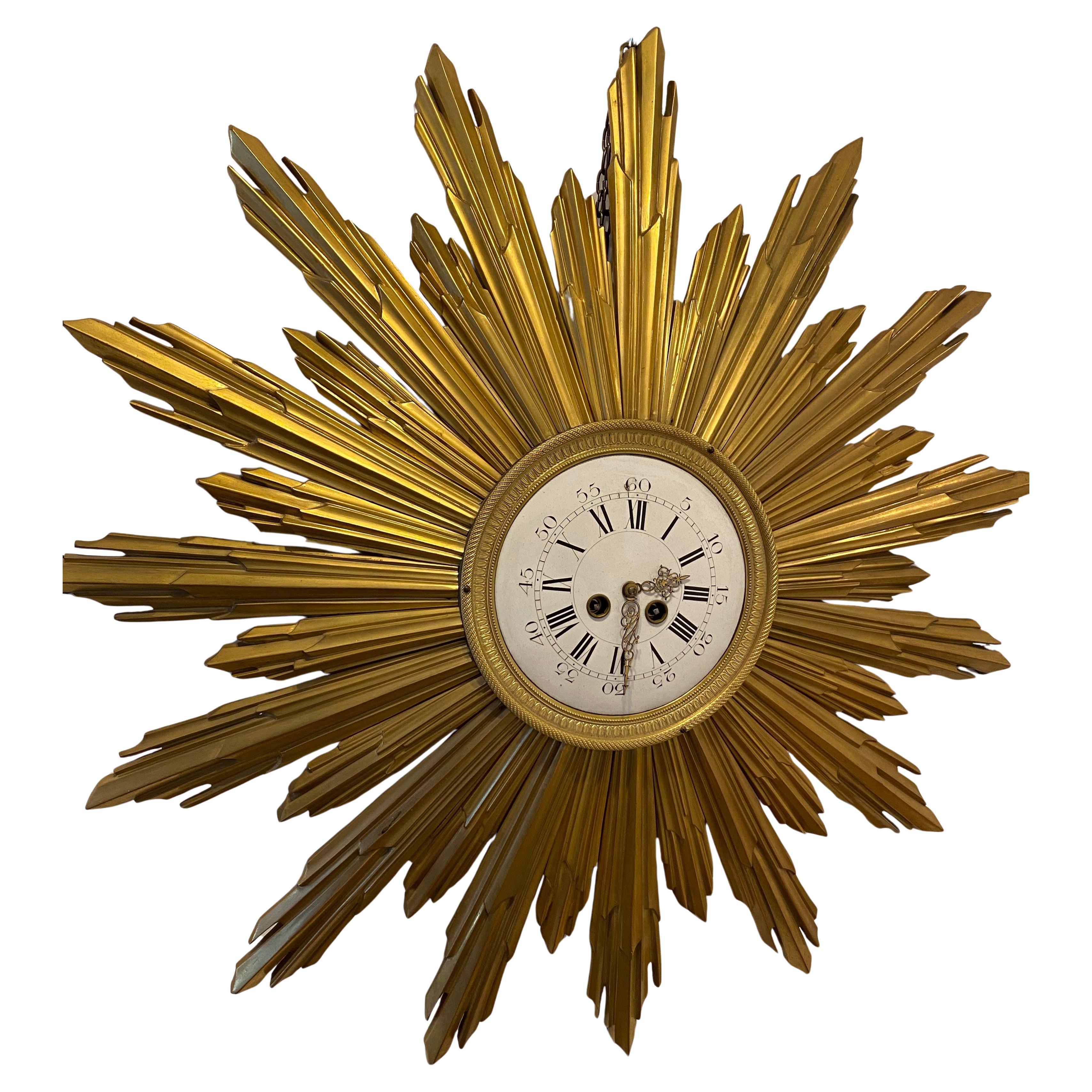 art deco sunburst clock