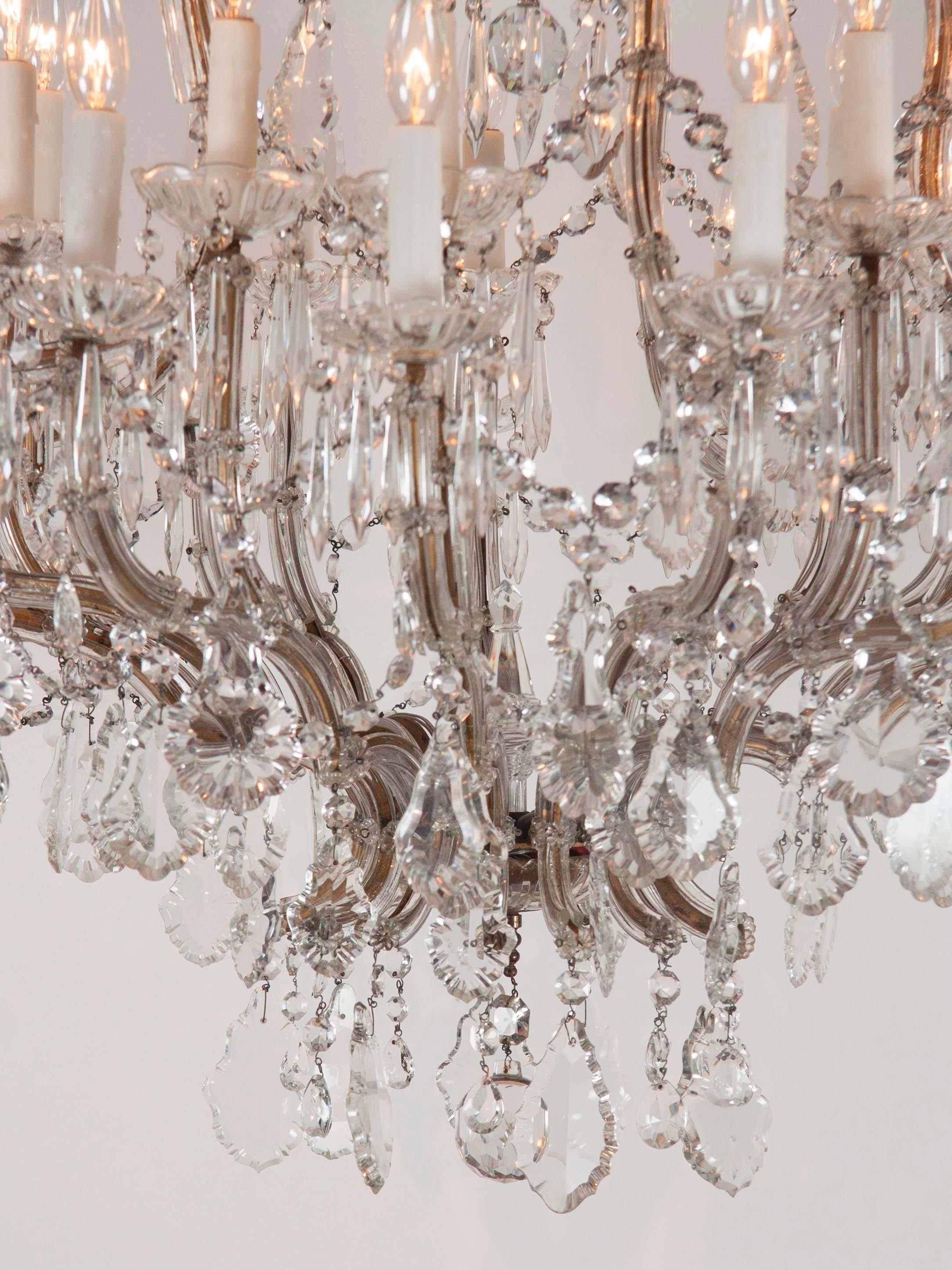French Crystal Chandelier, Early 20th Century 1