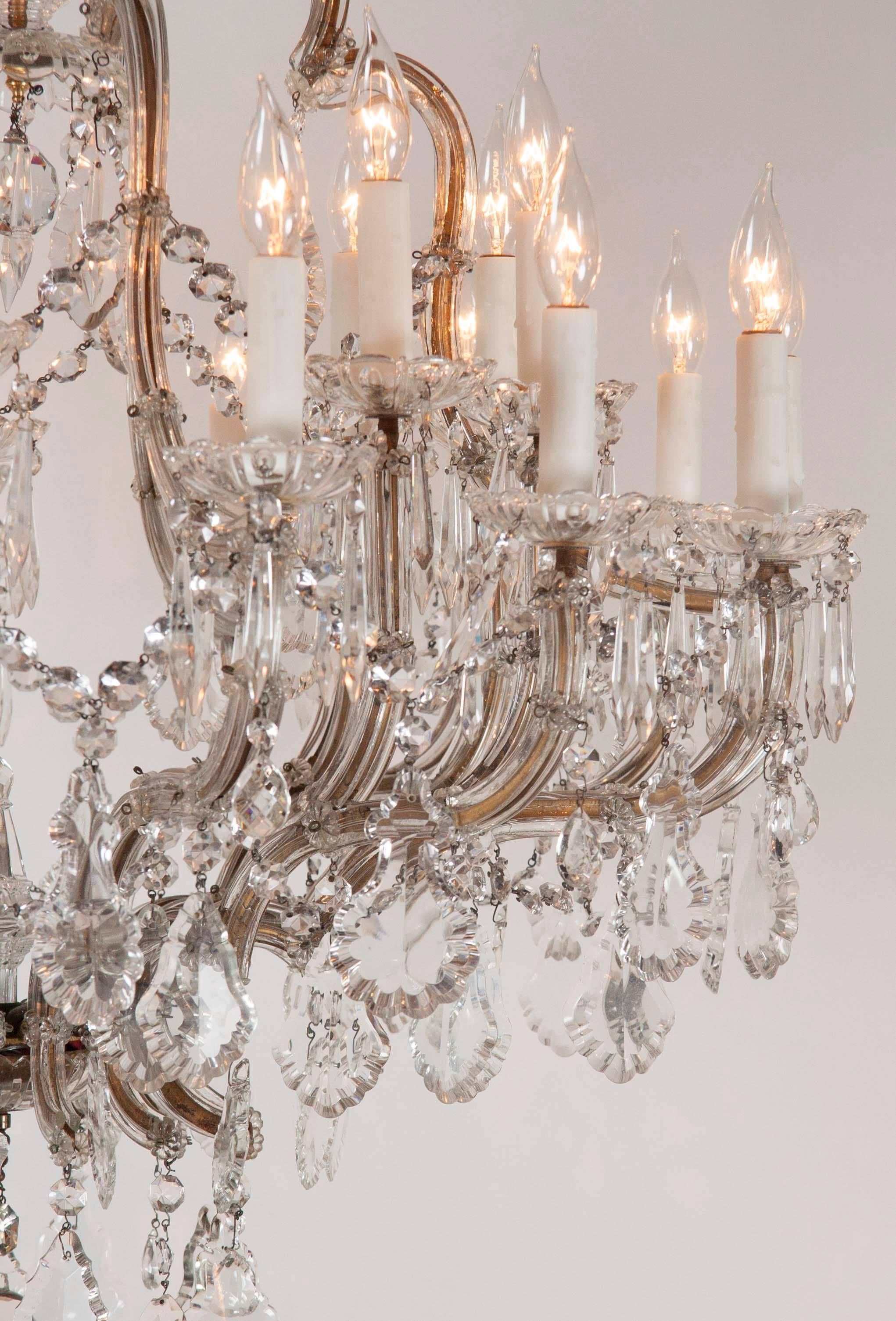 French Crystal Chandelier, Early 20th Century 3