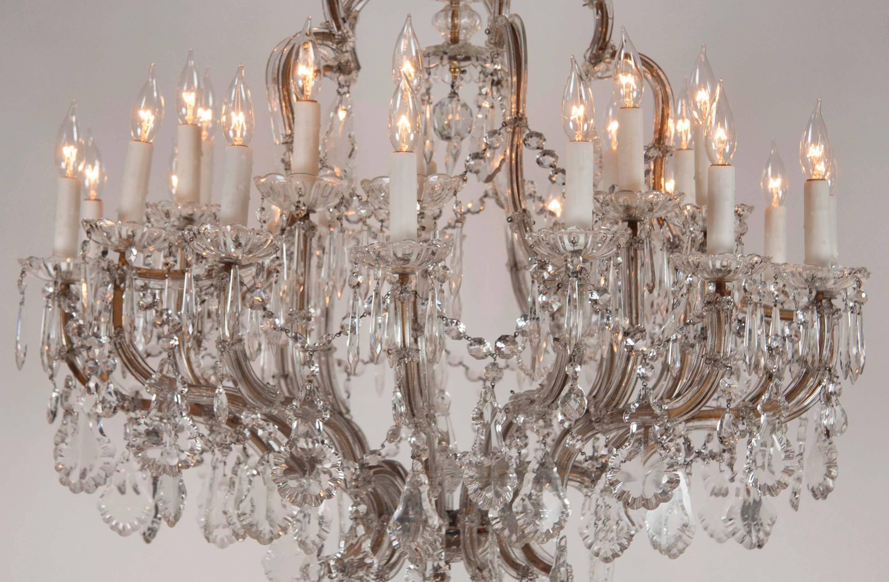 French Crystal Chandelier, Early 20th Century 4