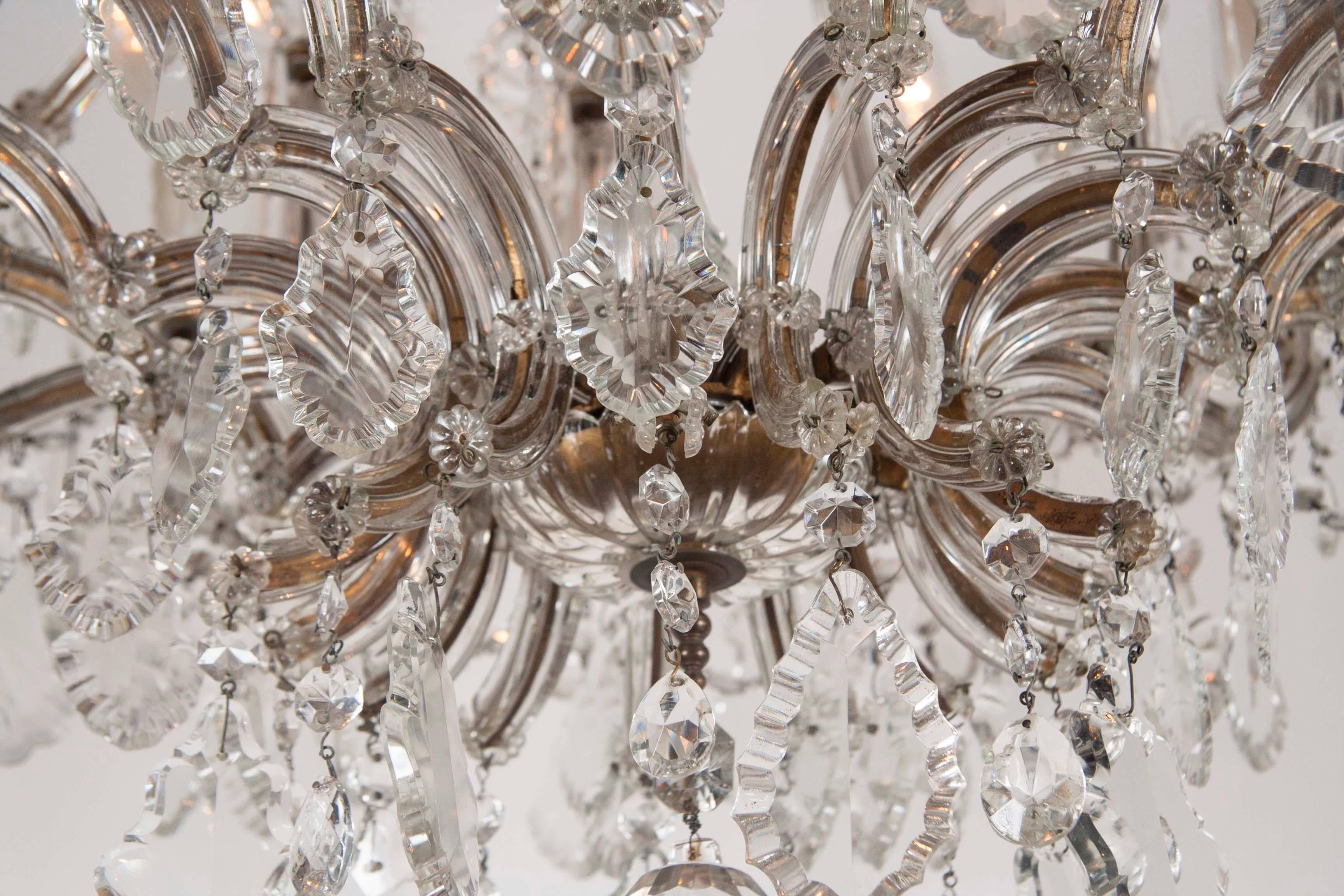 French Crystal Chandelier, Early 20th Century 5