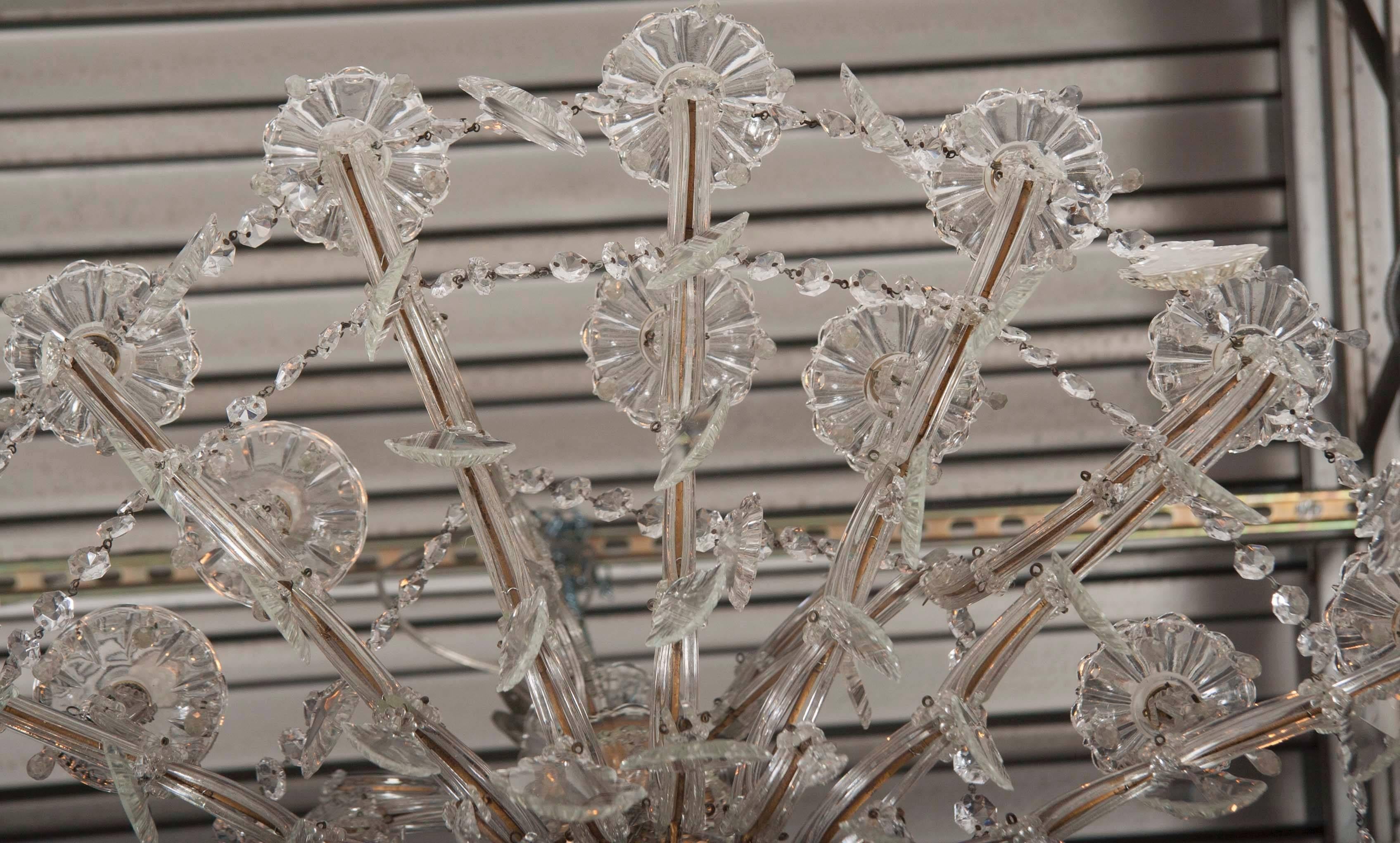 French Crystal Chandelier, Early 20th Century 6