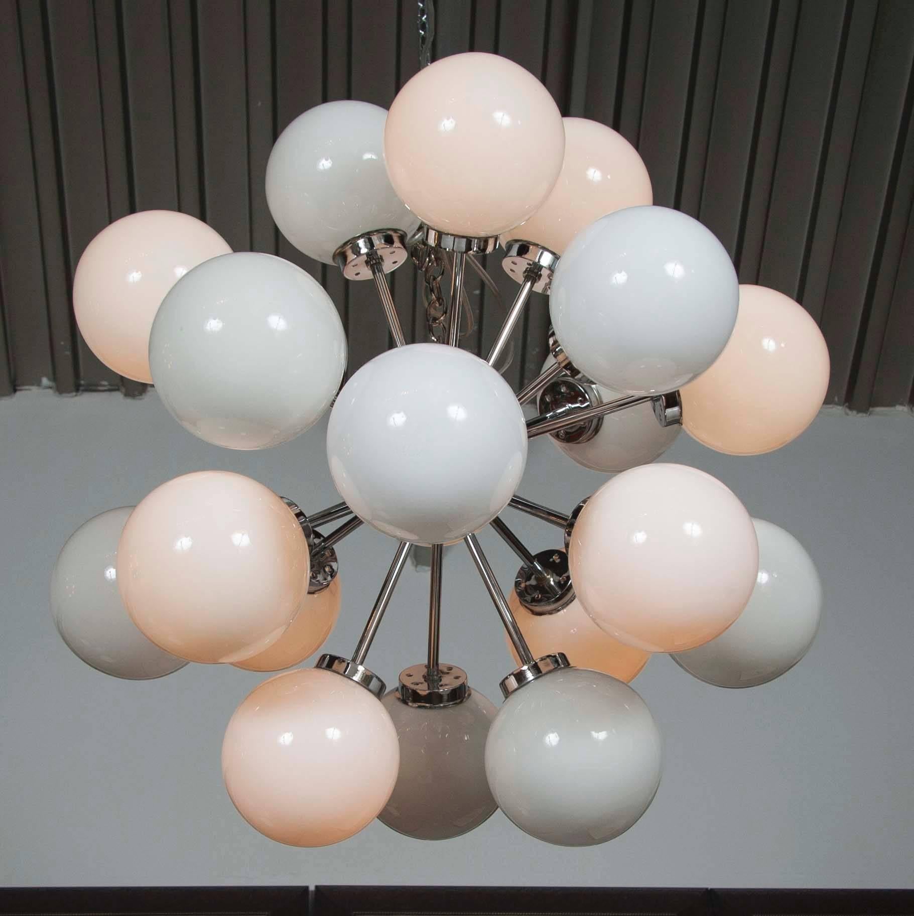 Pair of Italian Sputnik Chandeliers, circa 1970 5