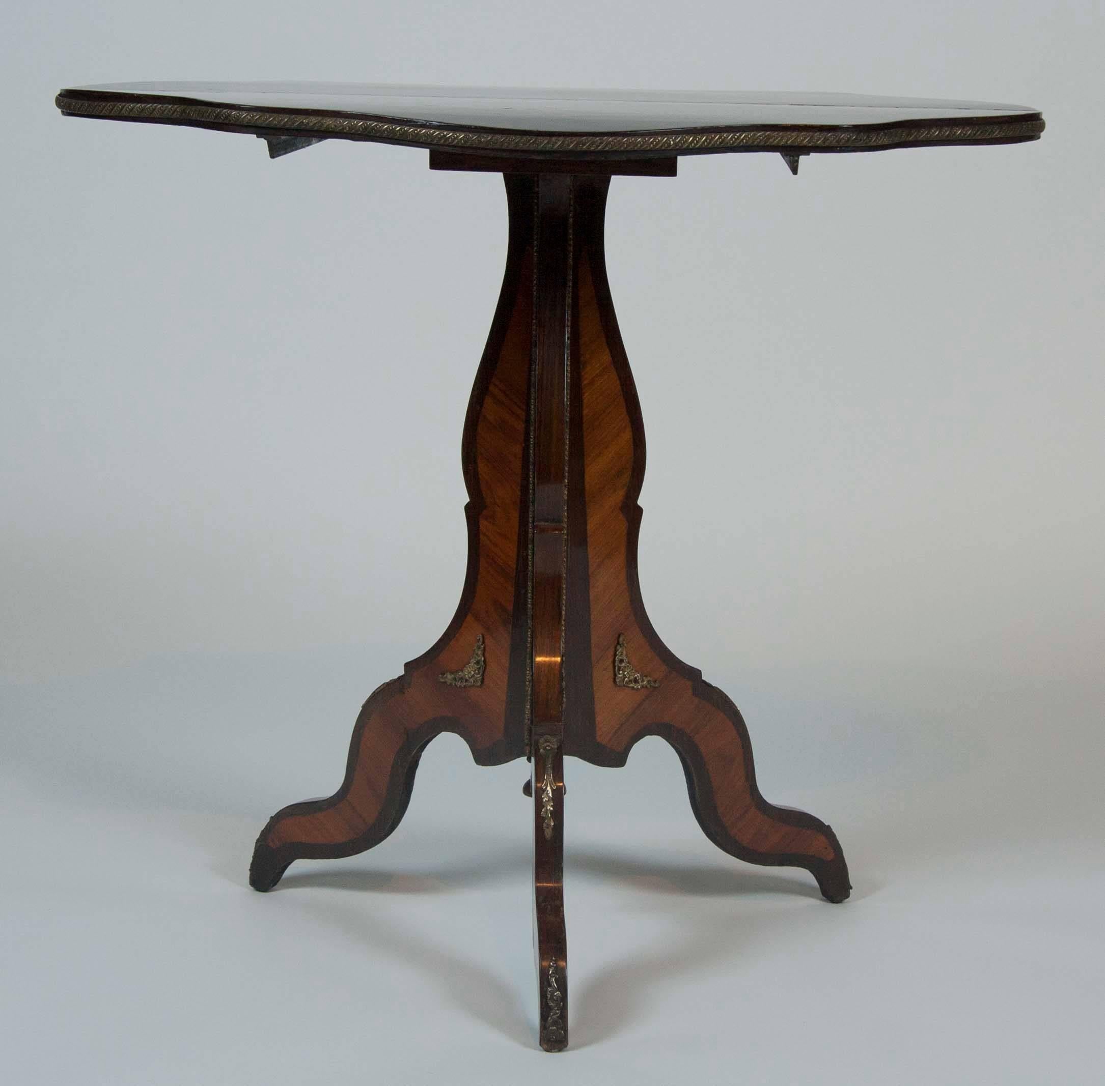 French Napoleon III Period Inlaid Tilt Top Table 1