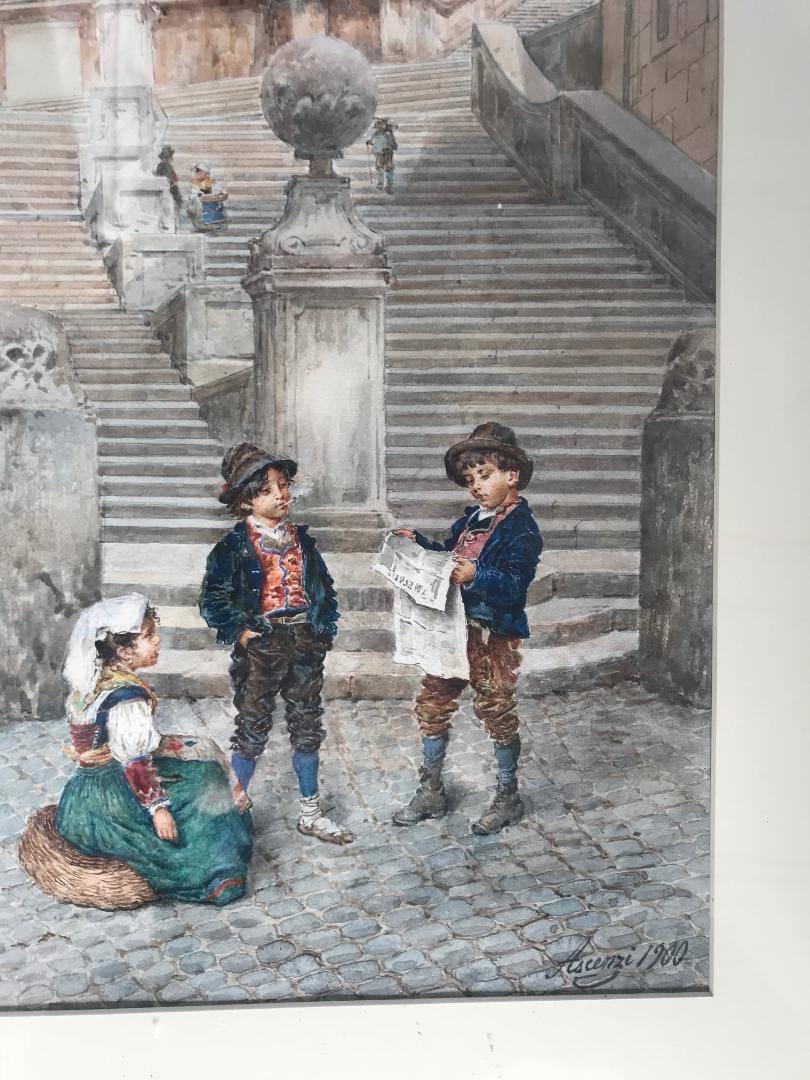 Roman Views by Ettore Ascenzi Dated, 1900 For Sale 1