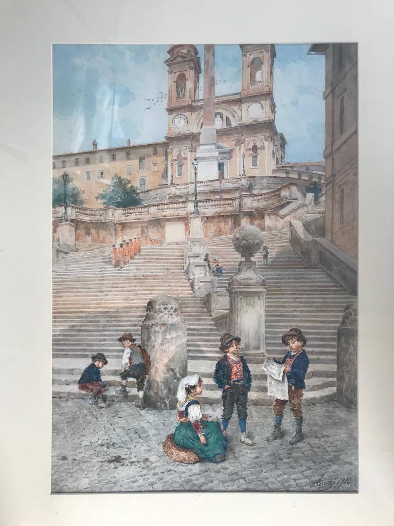 Paper Roman Views by Ettore Ascenzi Dated, 1900 For Sale