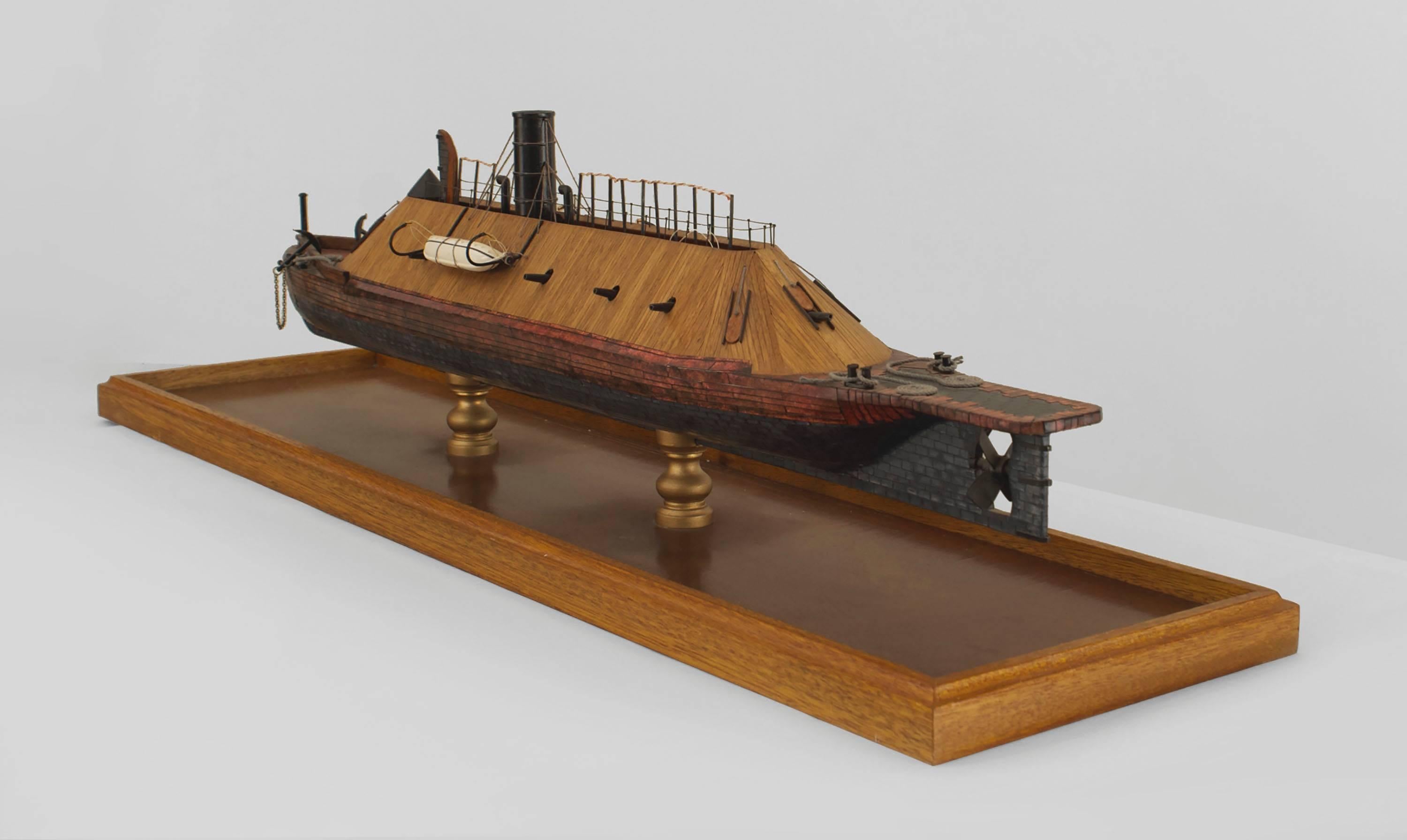 19th Century American Model of the Civil War Era Ship CSS Virginia In Excellent Condition In New York, NY