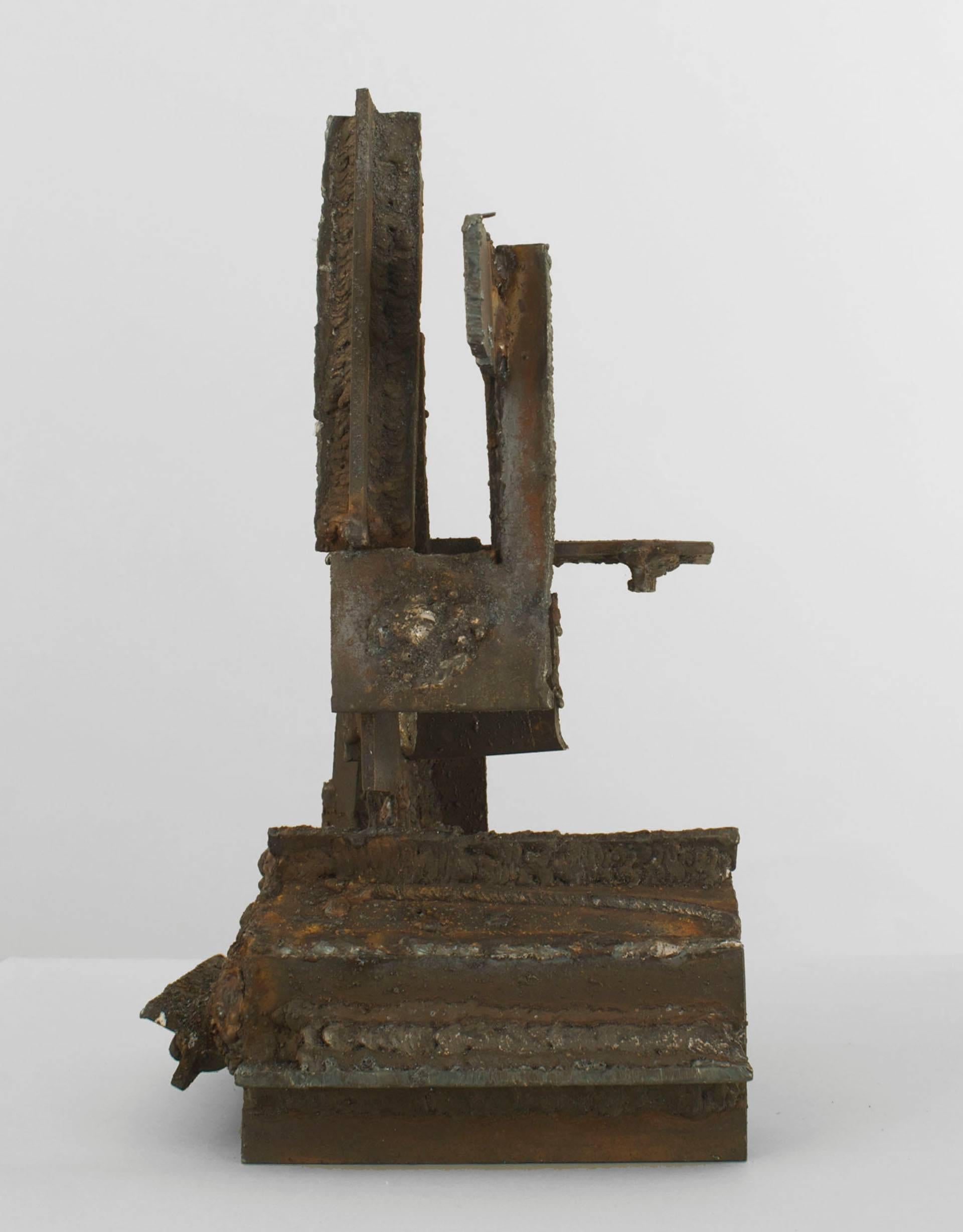 Welded Mid-Century Modern Brutalist Steel Sculpture For Sale