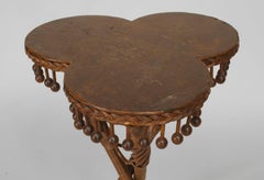American Victorian Natural Wicker Tripod Table